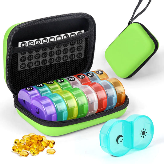 7-Day Pill Organizer with AM/PM Compartments – Portable Vitamin & Supplement Case